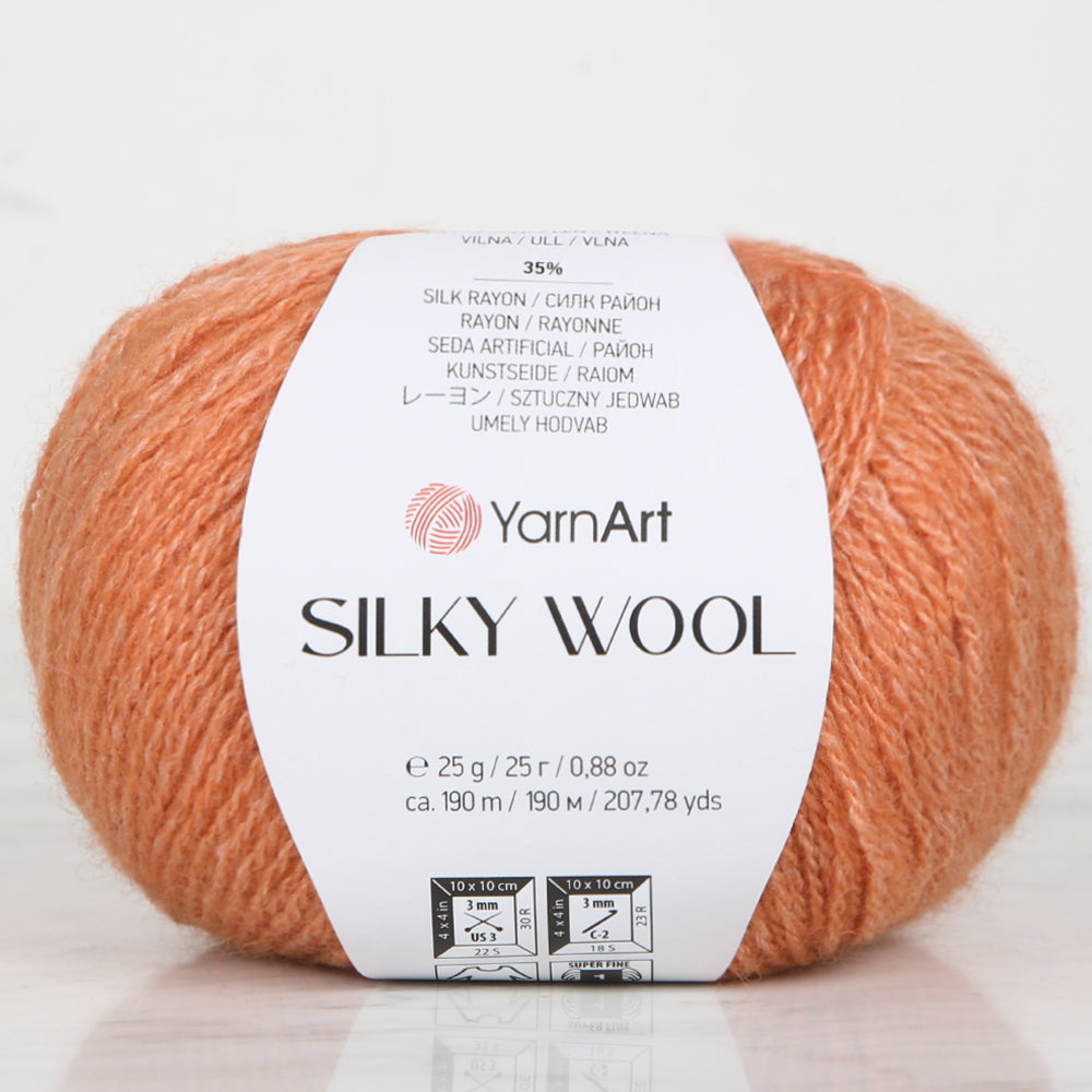 YarnArt SILKY WOOL Turuncu El Örgü İpi - 338
